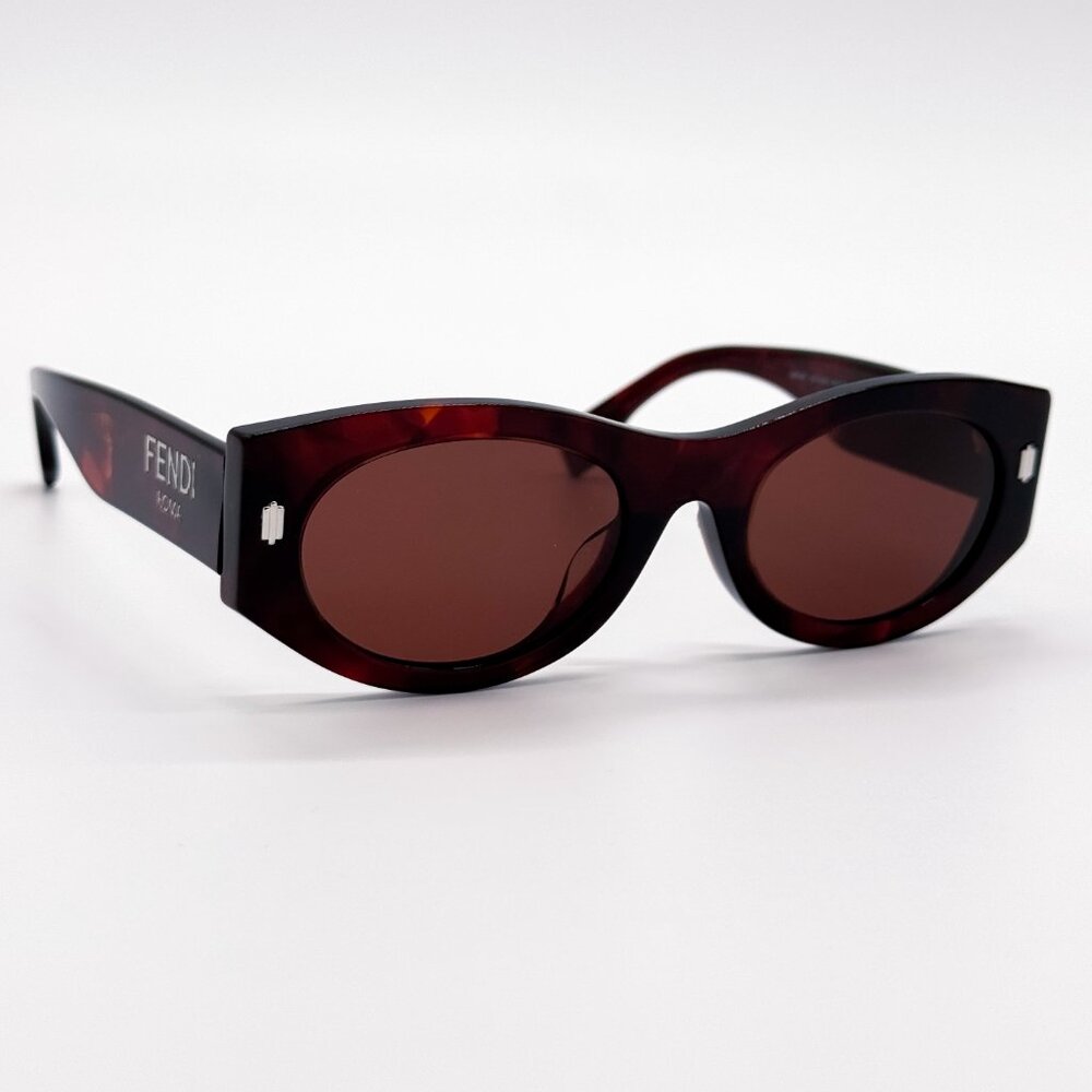 NEW FENDI FE40125F 54S SHINY RED HAVANA WOMEN SUNGLASSES FENDI